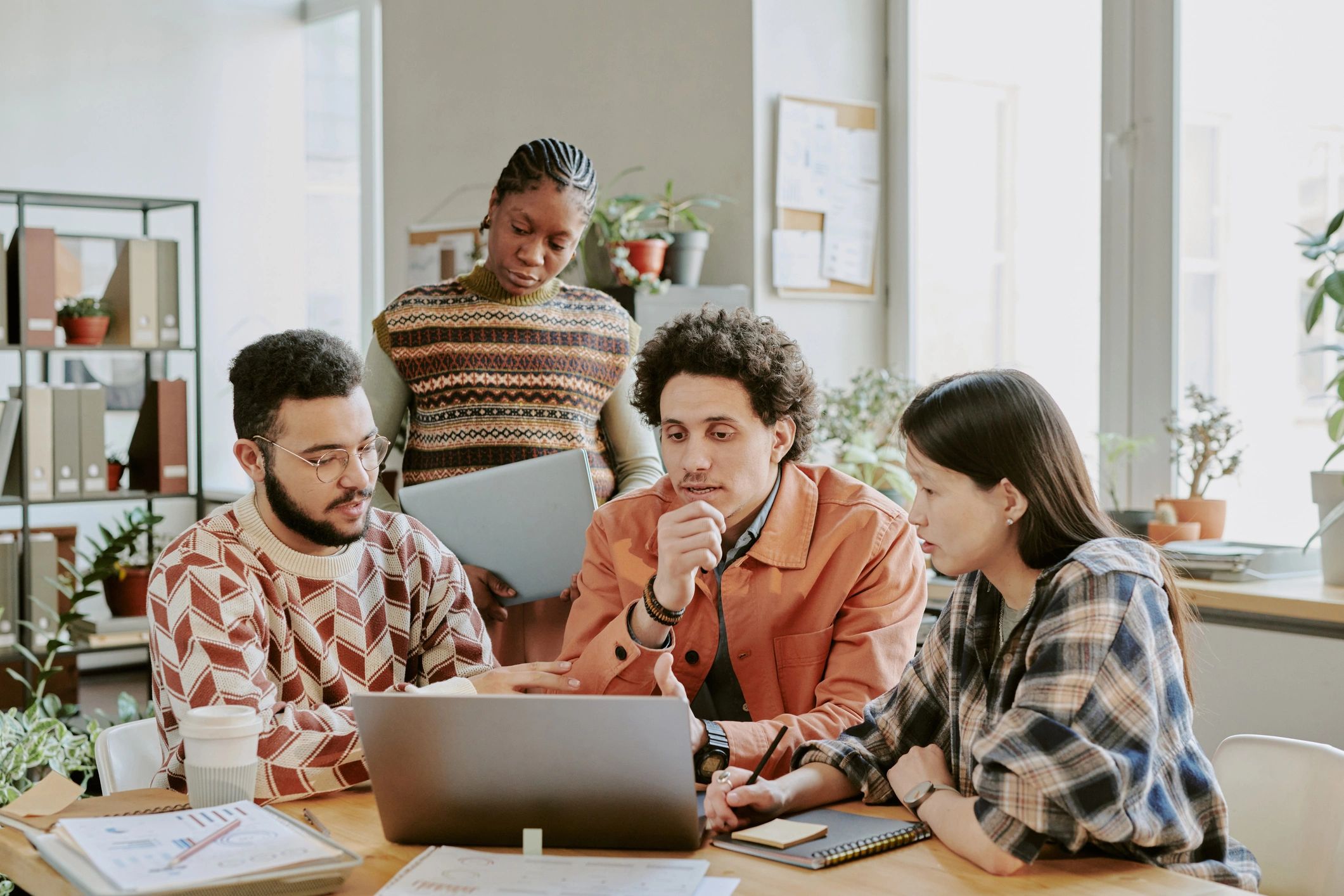 Creative professionals working on branding project